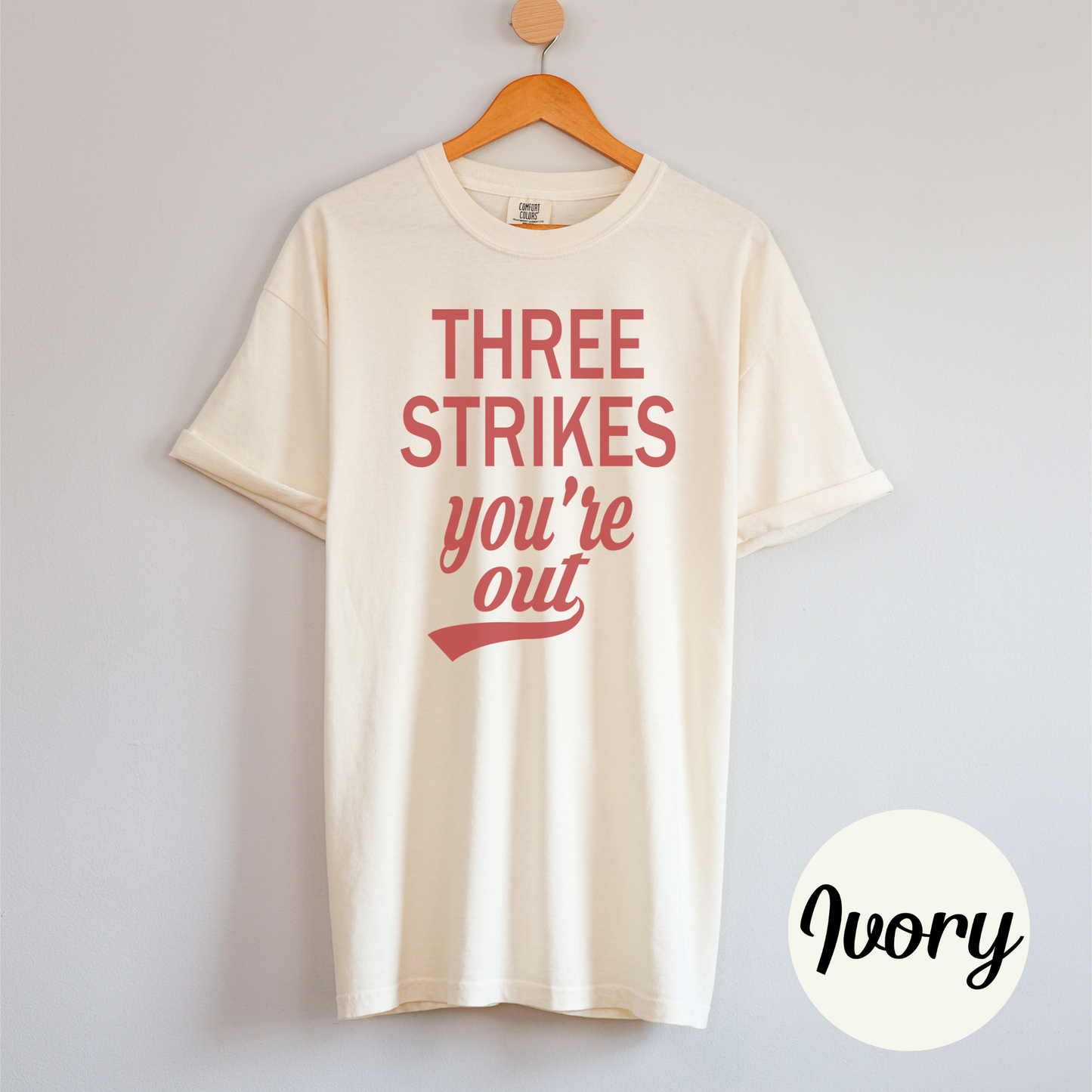 BRUINS Three Strikes You're Out Baseball Tee Shirt: L