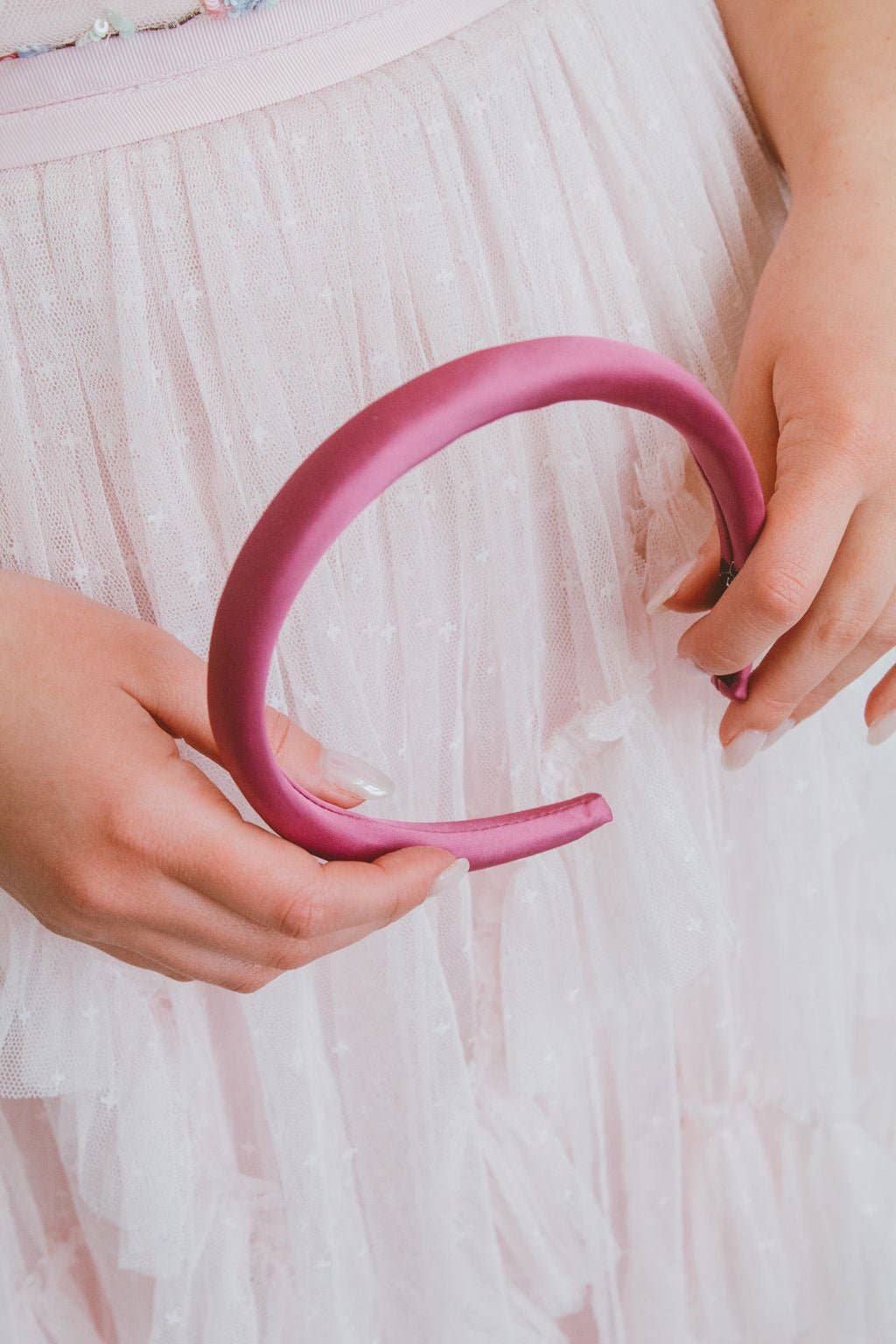 Thin Satin Headband: Black