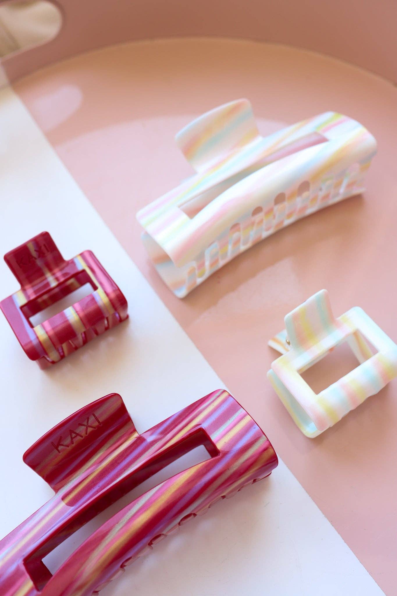TAFFY ACRYLIC RECTANGLE CLAWS: COTTON CANDY
