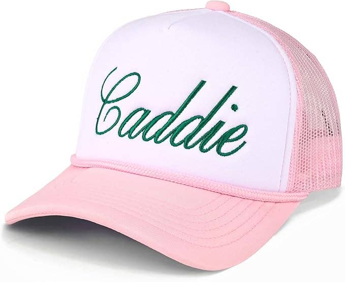 Snapback Trucker Hat - Caddie - White/Light Pink