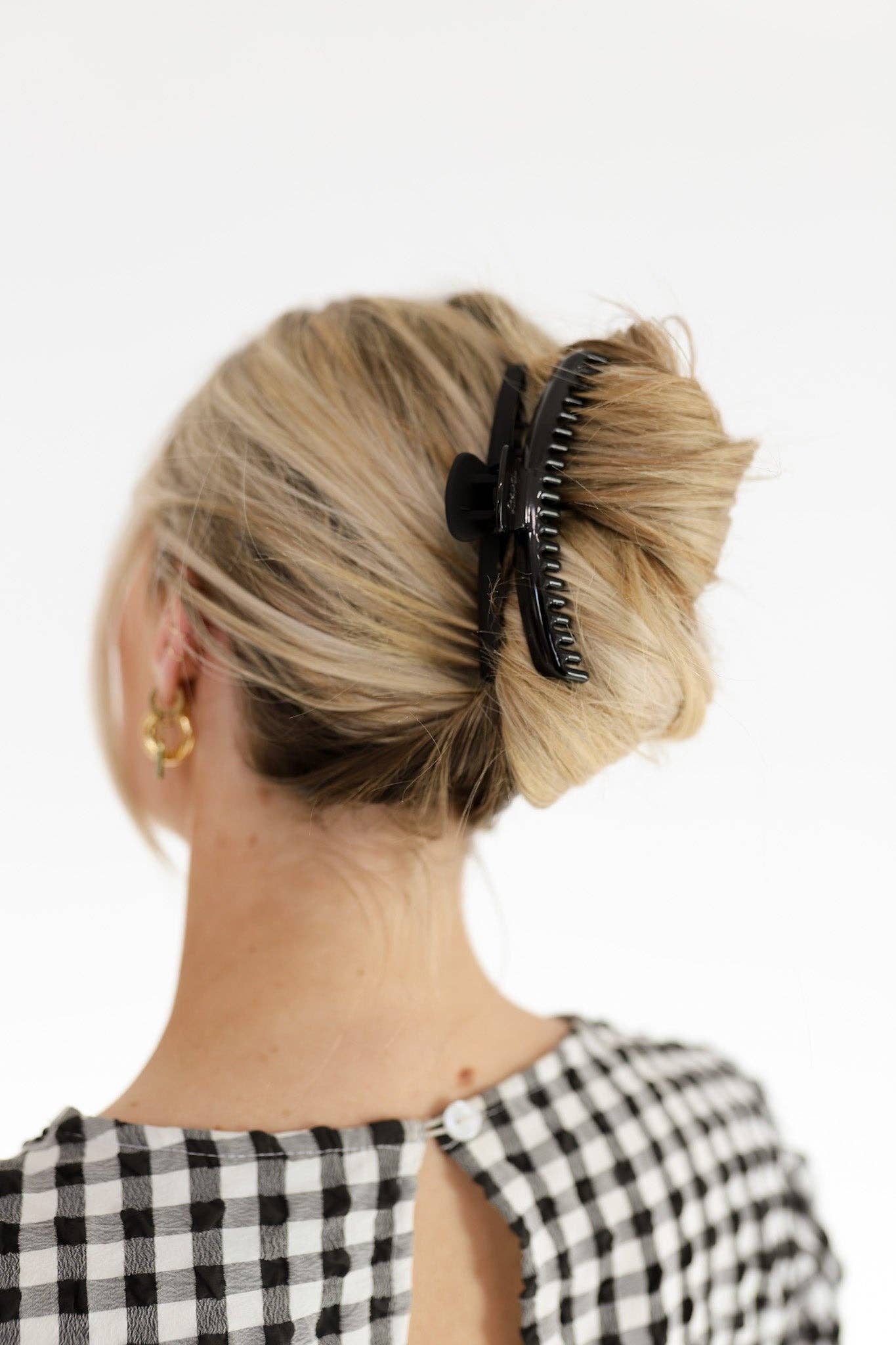 KAXI TWO-TONED SHINY MIDI HOLD EVERYTHING CLAW: SEA GREEN + LIGHT BROWN