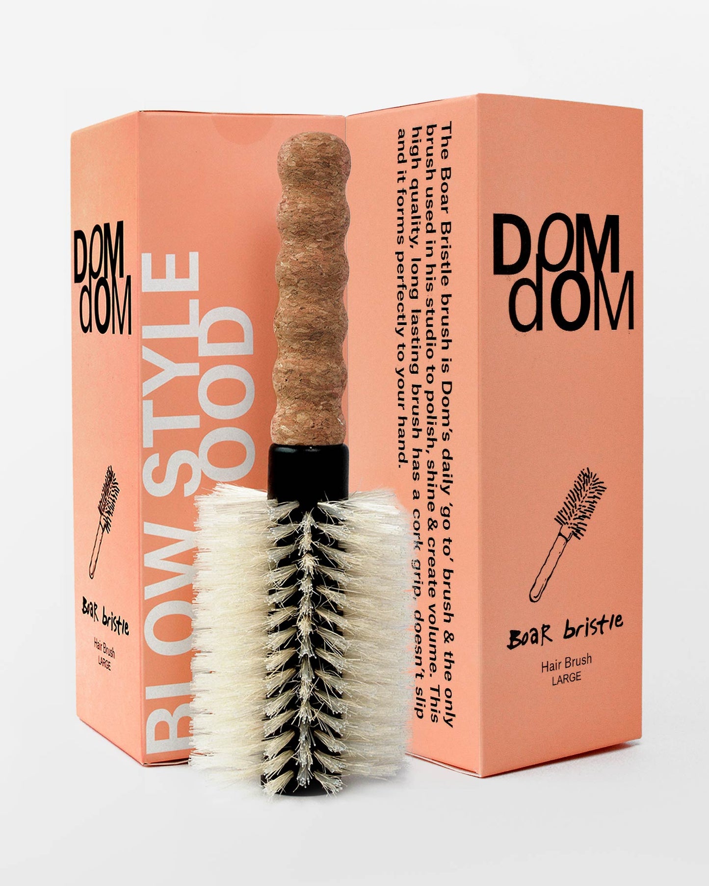 Dom Large Round Boar Brush/ Nylon Bristle