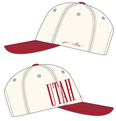 Utah Saturday Stretch Canvas Trucker Hat: REDIVORY / O