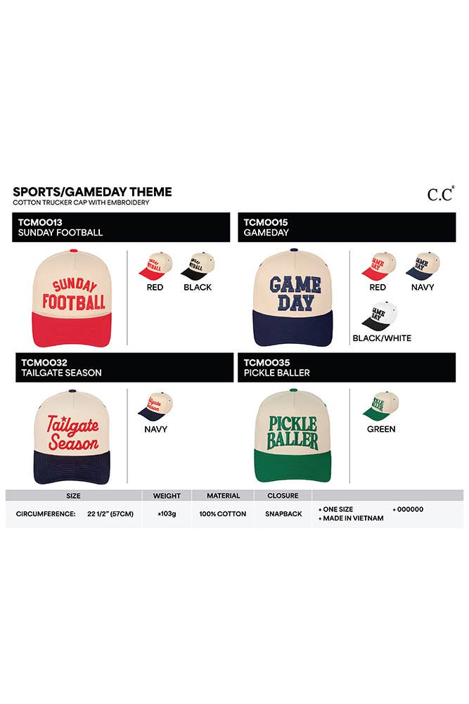 C.C PICKLE BALLER Embroidered Cotton Baseball Cap: Green/Light Pink