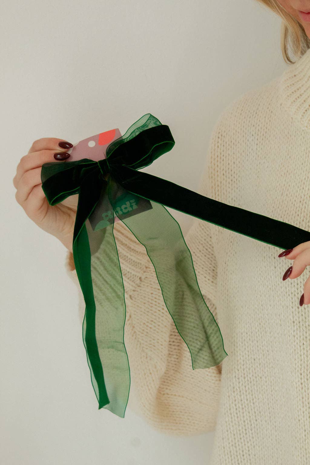 Chiffon + Velvet Bow: Red