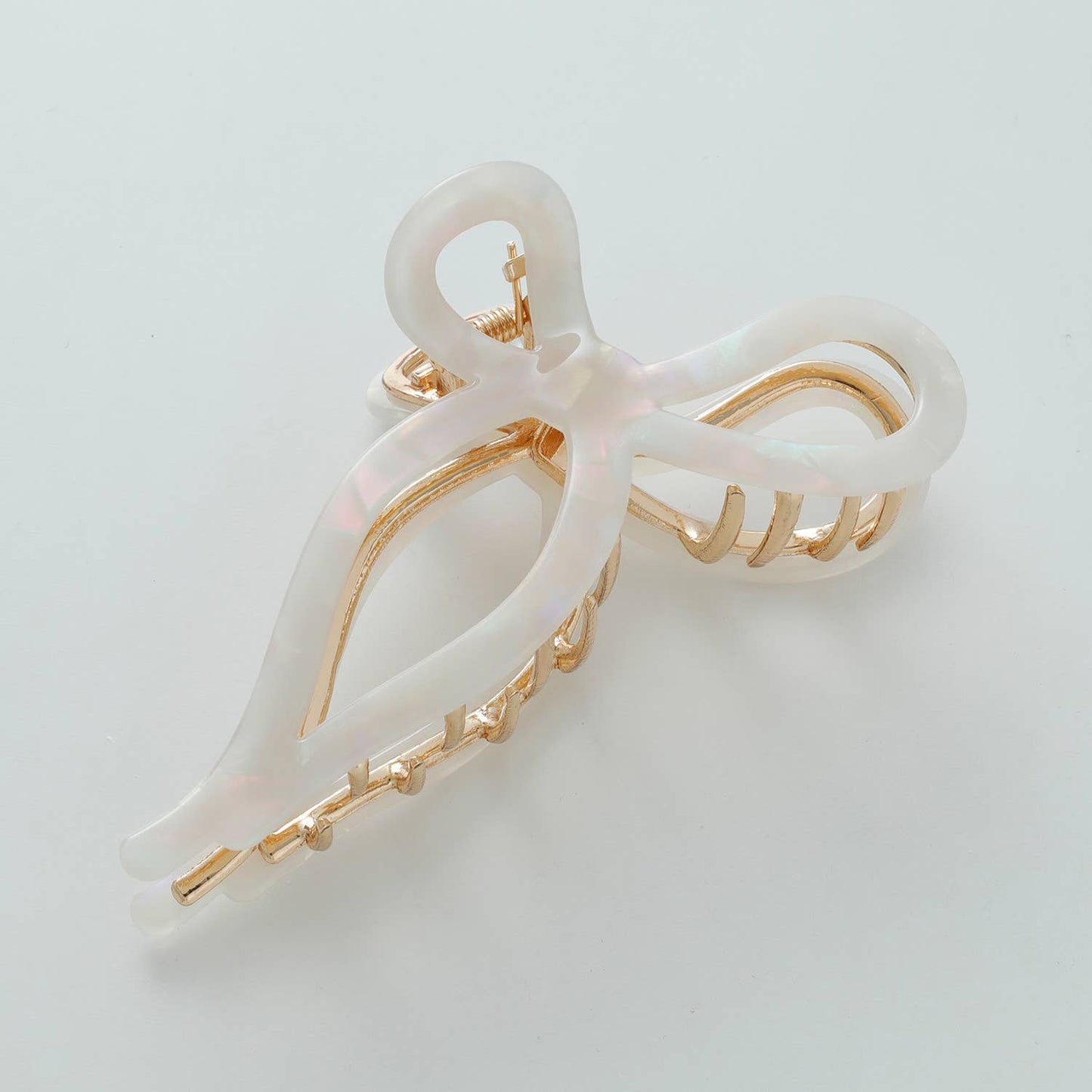 Sabrina Rosé | Large Ribbon Metal Bow Claw Clip: Assorted