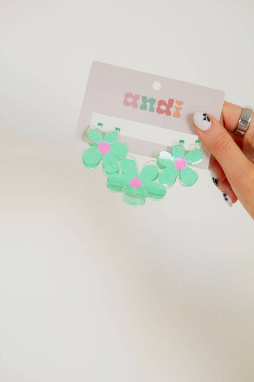 Full Bloom Claw Clip: Green