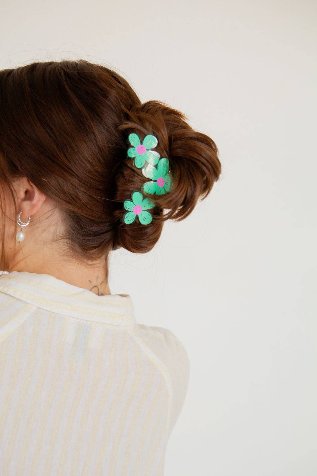 Full Bloom Claw Clip: Green