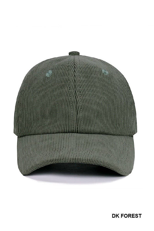 Classic Corduroy Baseball Cap: DARK FOREST