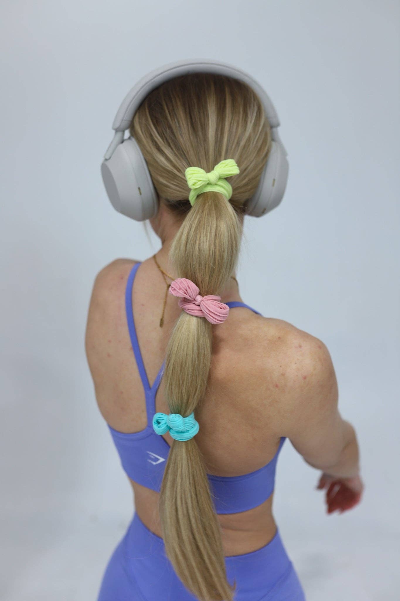 BOW SLICK BACK PONYTAILS (PACK OF 3) *RESTOCKED: LIGHT PINK