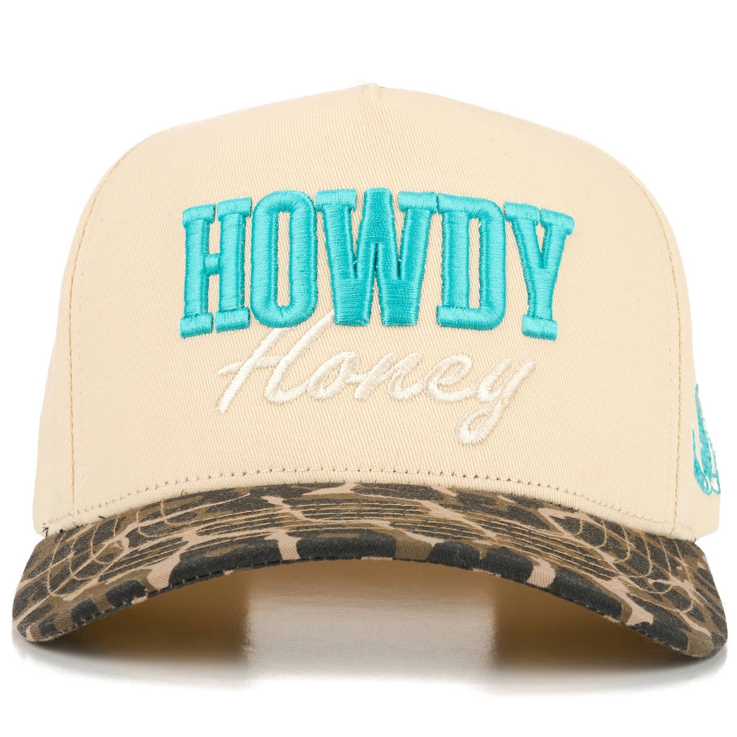 C.C HOWDY HONEY Letter Embroidered on Two Tone Trucker Hat: Cow