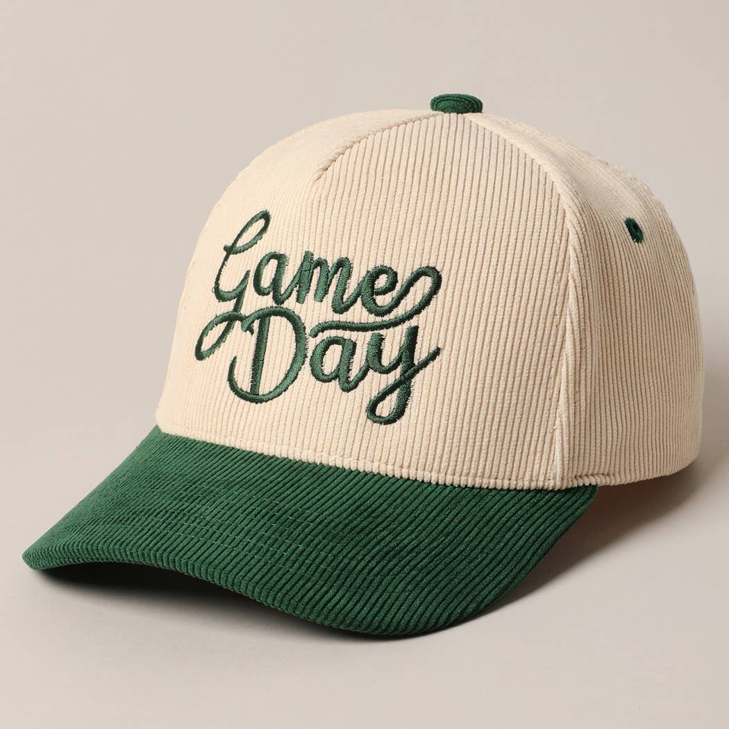 Game Day Corduroy Trucker Baseball Cap: Red