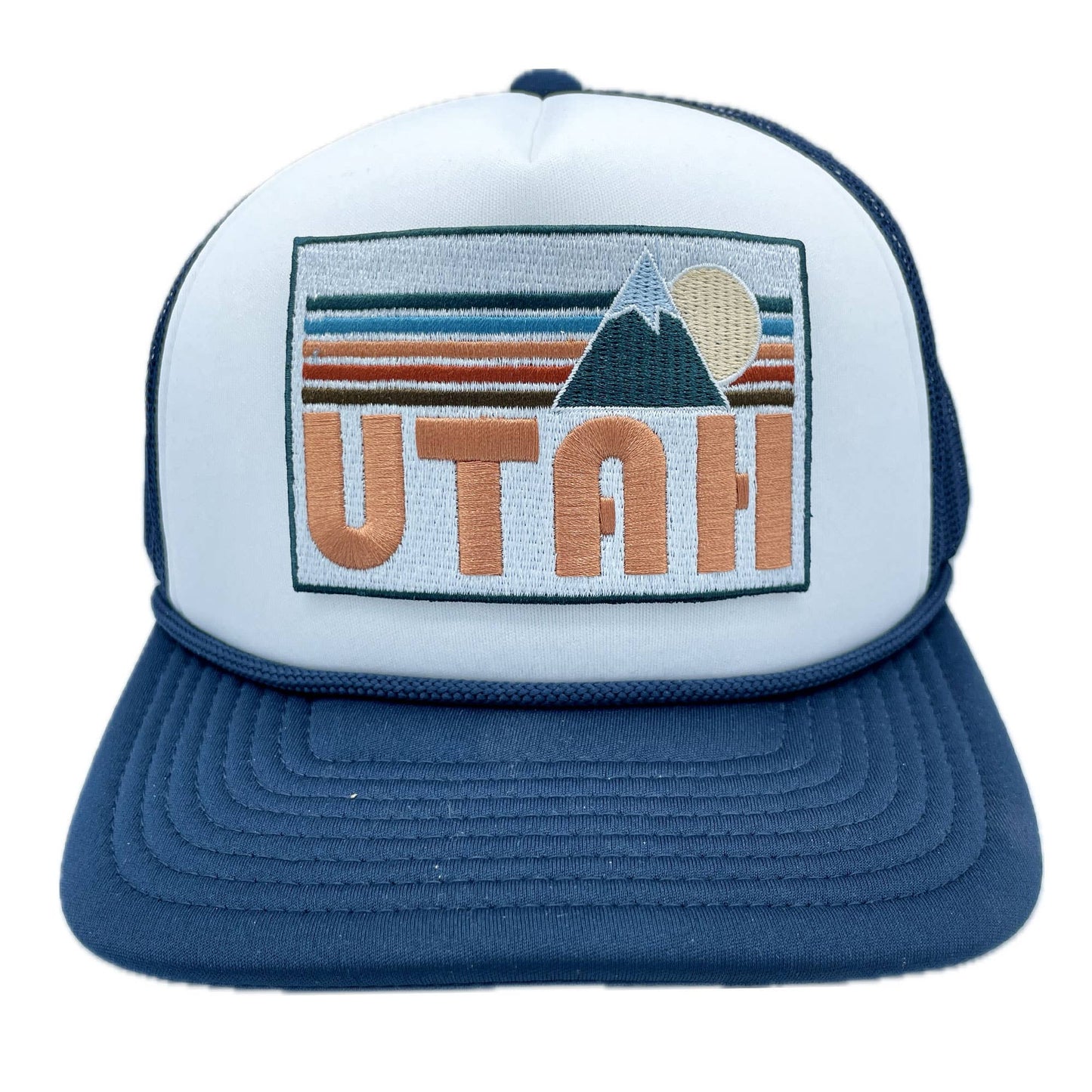 Utah Trucker Hat Retro Mountain - Light Pink/White
