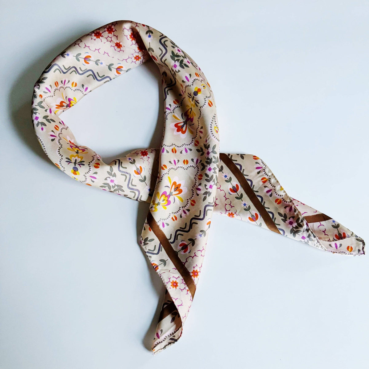 Silky Muse Satin Square Scarf - Paris Atelier