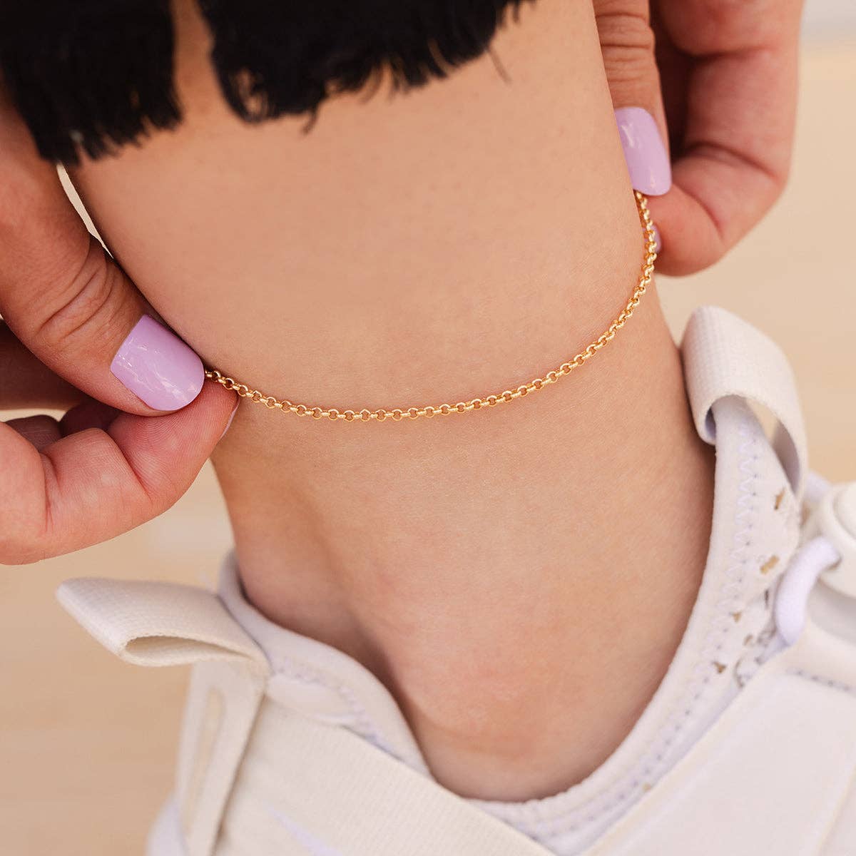 Rolo Chain Anklet: Gold Filled / 9"