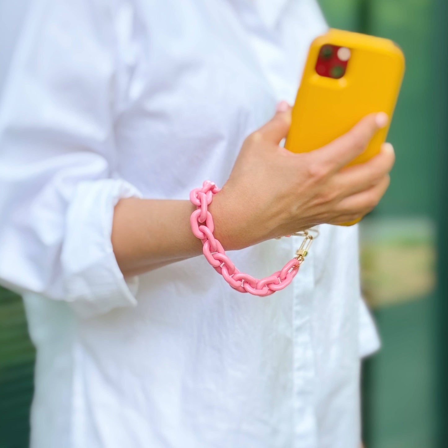 Link Multi Function Phone Wrist Lanyard: White