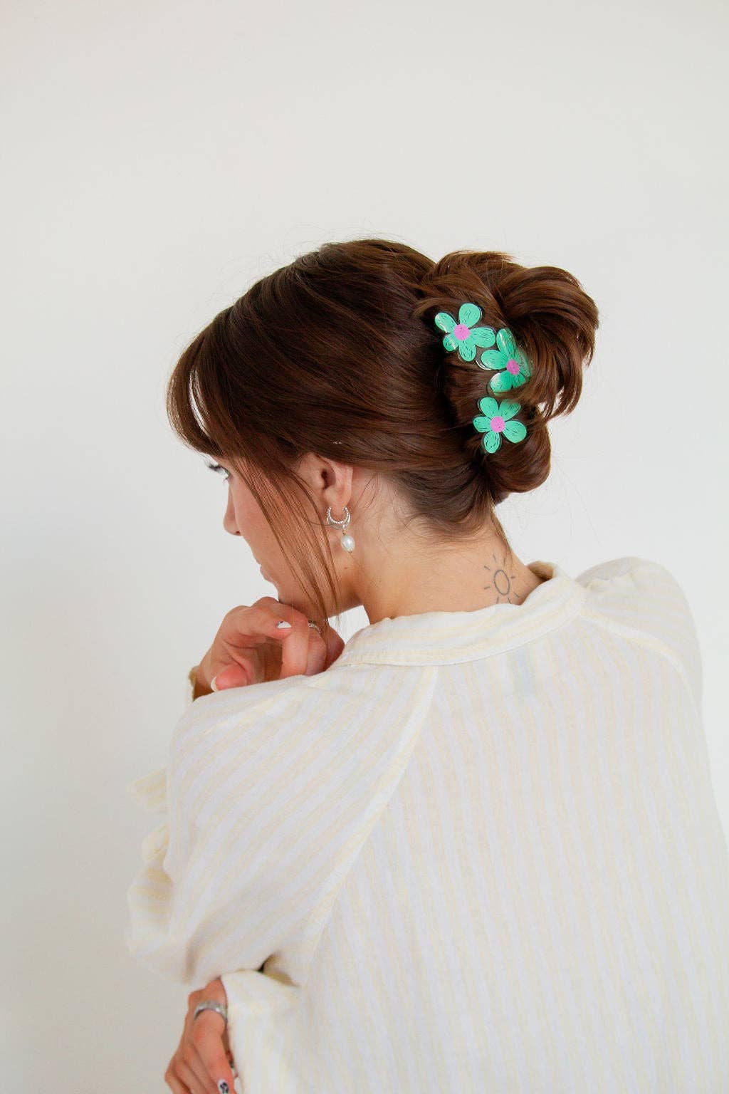 Full Bloom Claw Clip: Green