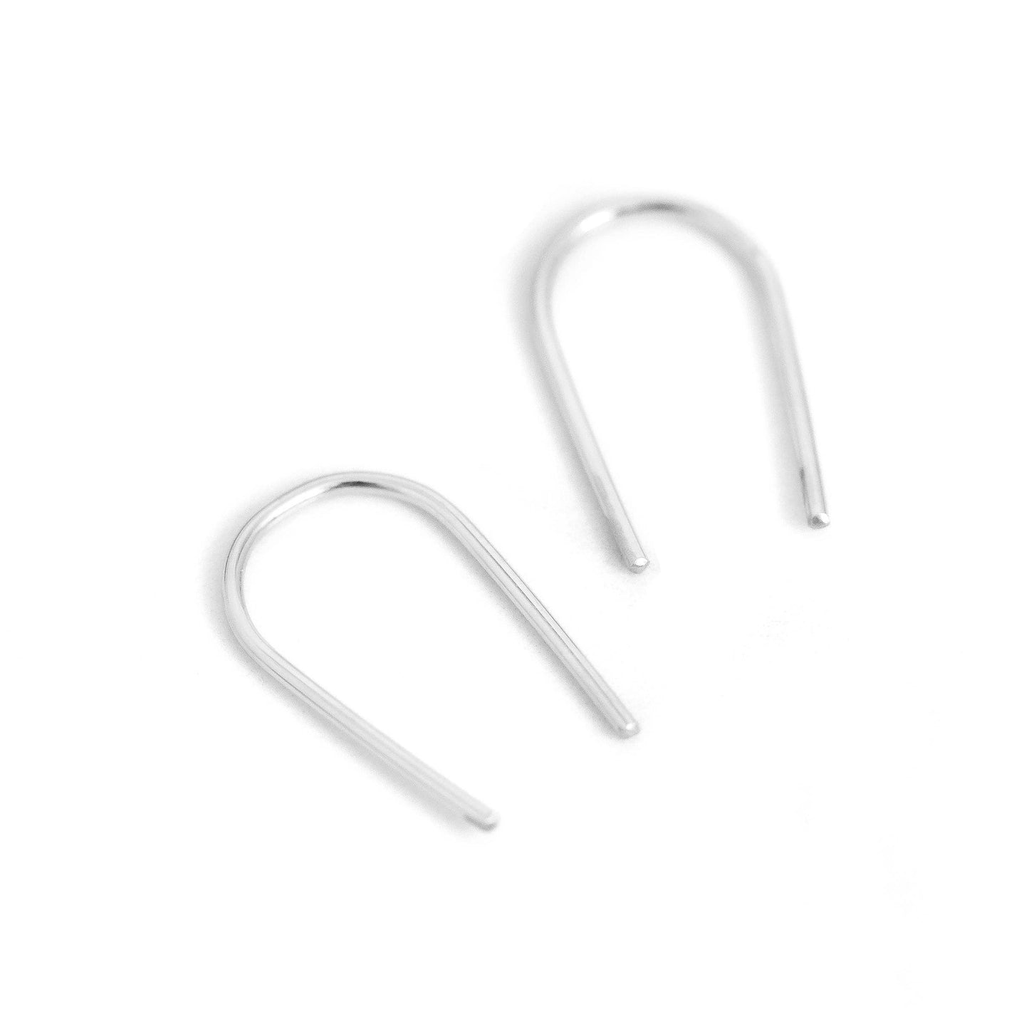 Open Arc Earrings - Hypoallergenic, Waterproof, Minimalist: Silver