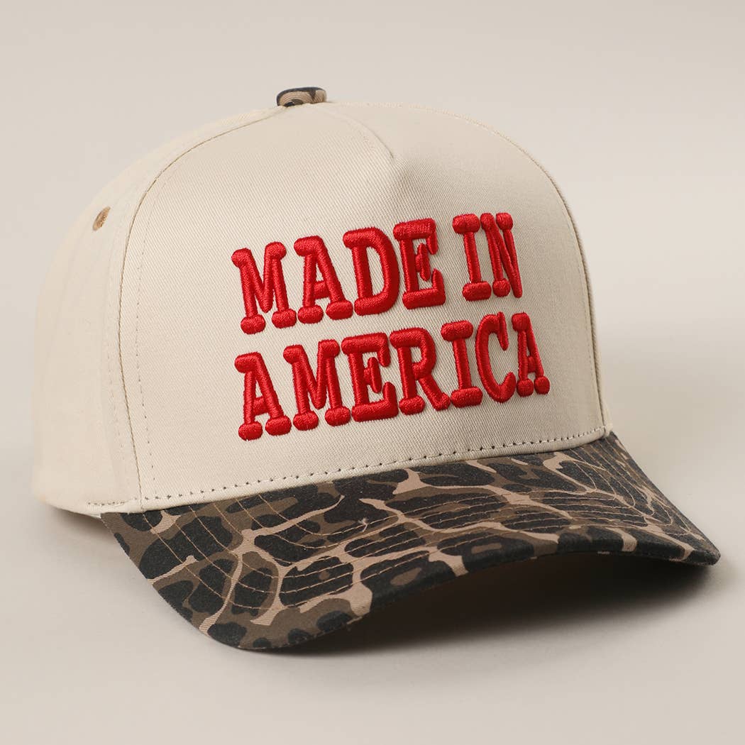 MADE IN AMERICA 3D Embroidered Two-Tone Leopard Brim Trucker: LPD / One Size