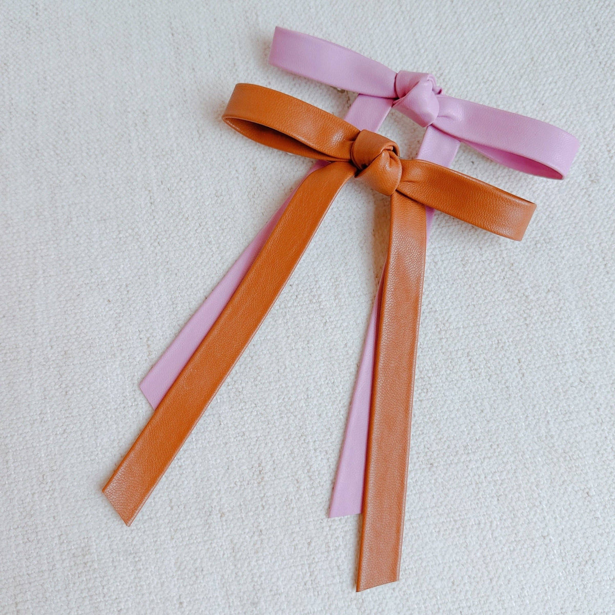 Preppy Bow Hair Clips: Black/Taupe