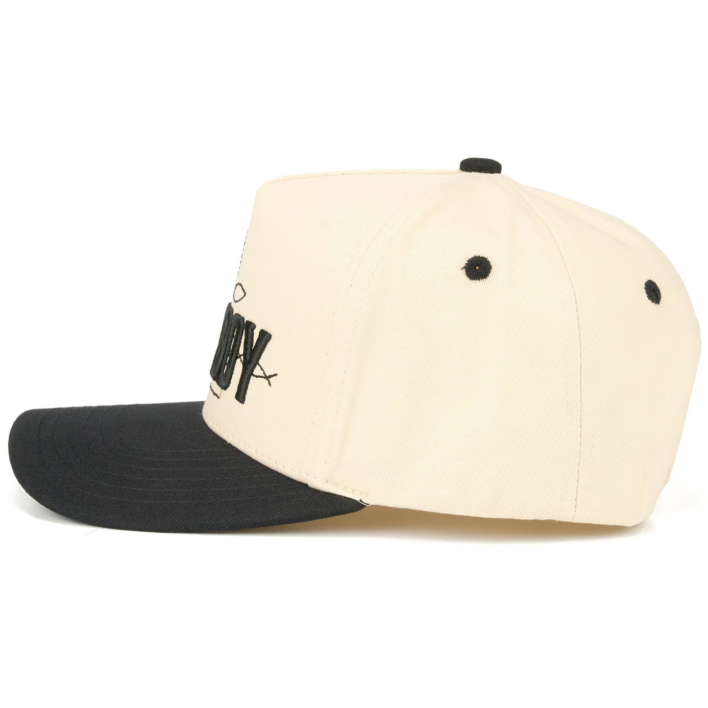 C.C COWBOY Letter Embroidered on Two Tone Trucker Hat: Brown/Brown