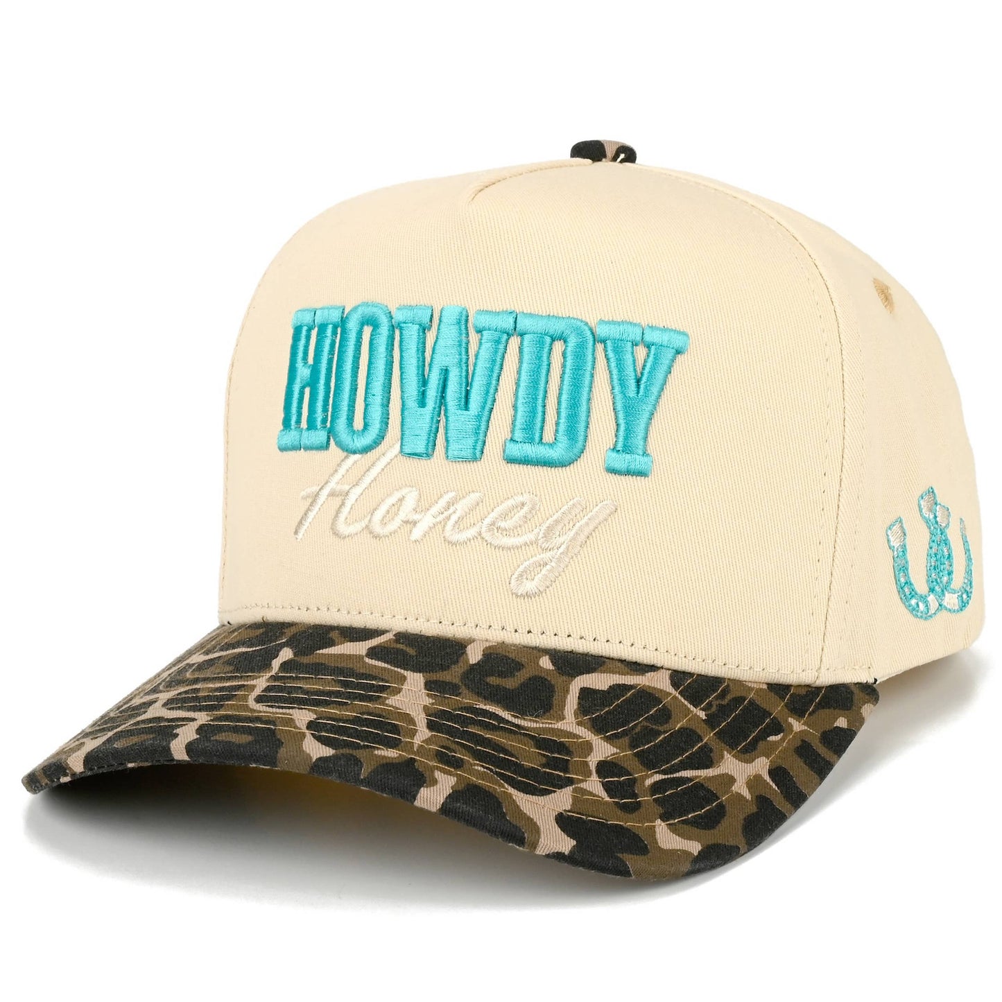 C.C HOWDY HONEY Letter Embroidered on Two Tone Trucker Hat: Cow