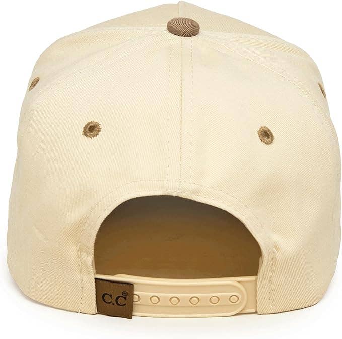 Two Tone Vintage Snapback Hat - Khaki/Beige