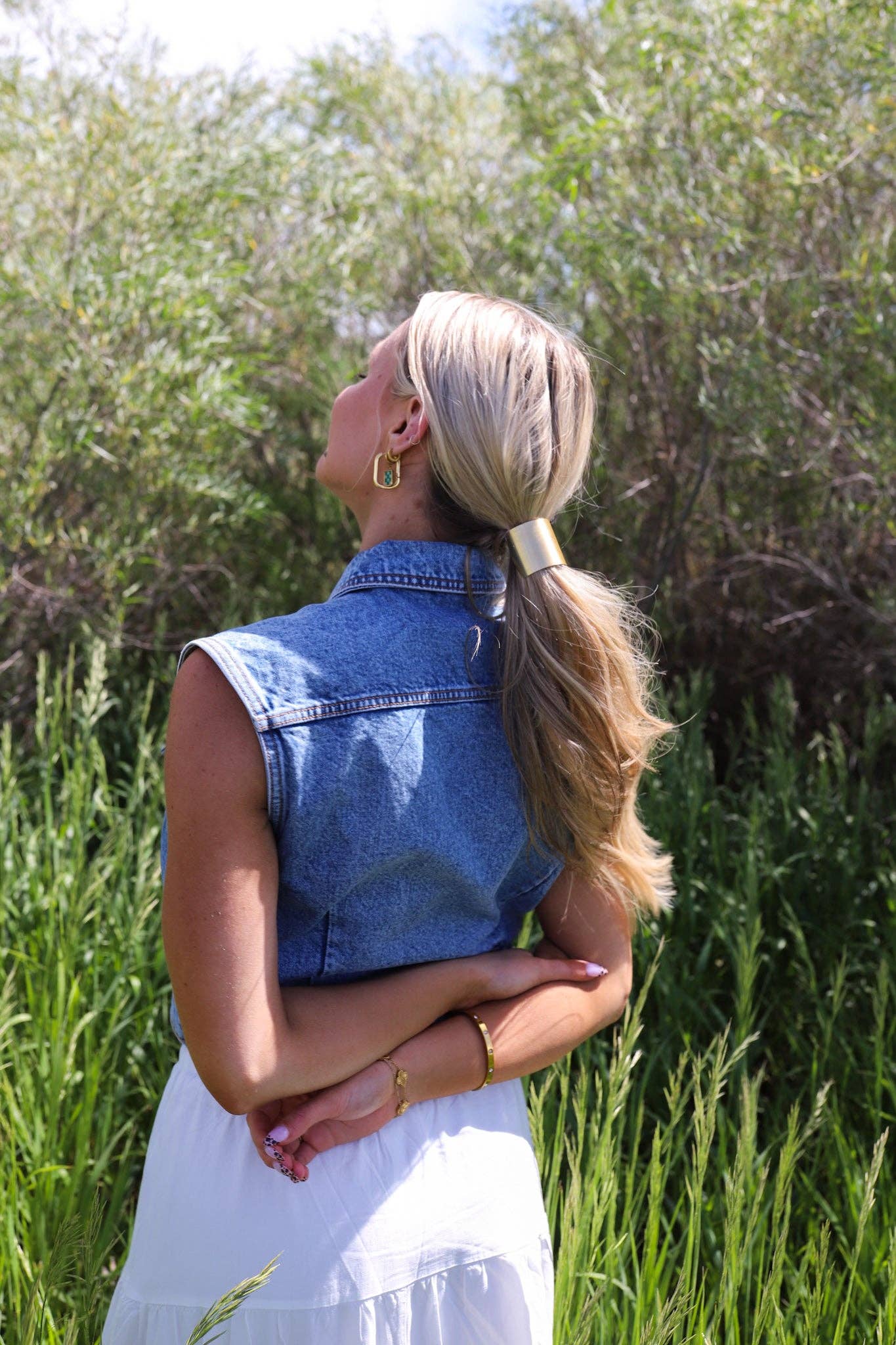 CLASSIC PONYTAIL CUFF ( GOLD + SILVER ): GOLD