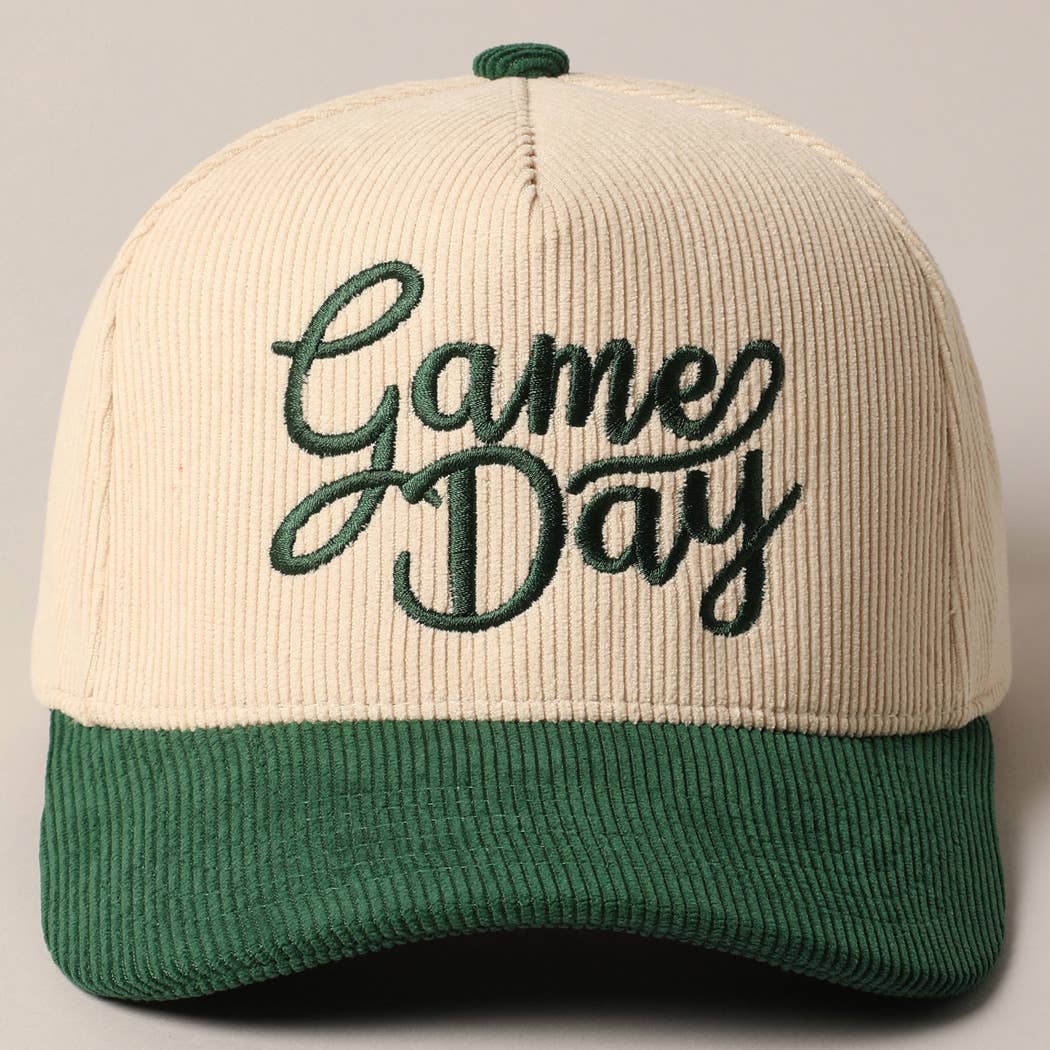 Game Day Corduroy Trucker Baseball Cap: Red