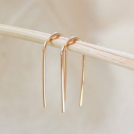 Open Arc Earrings - Hypoallergenic, Waterproof, Minimalist: Gold