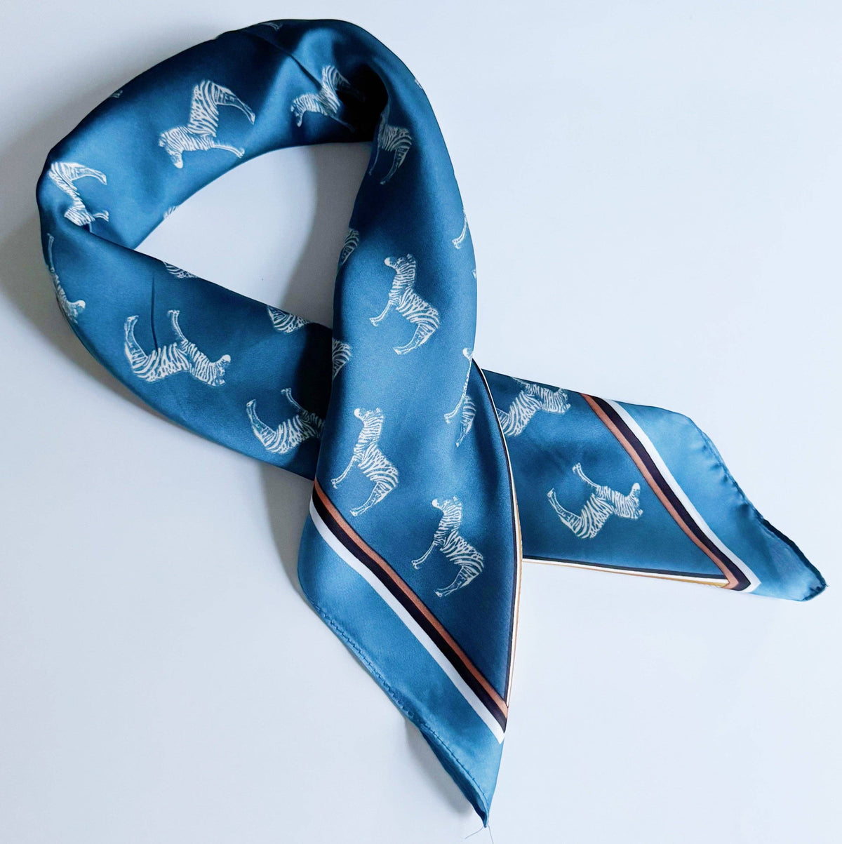 Silky Muse Satin Square Scarf - Zebra Muse