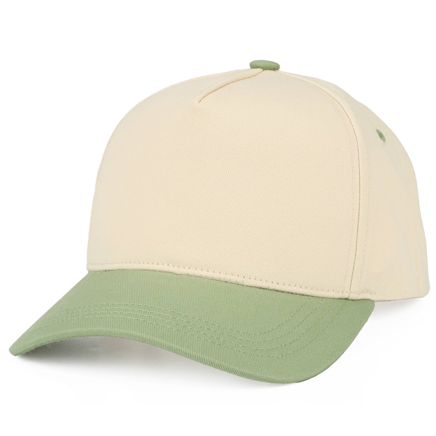 C.C Two Tone Cotton Criss-Cross Back Ponytail Trucker Hat: Black