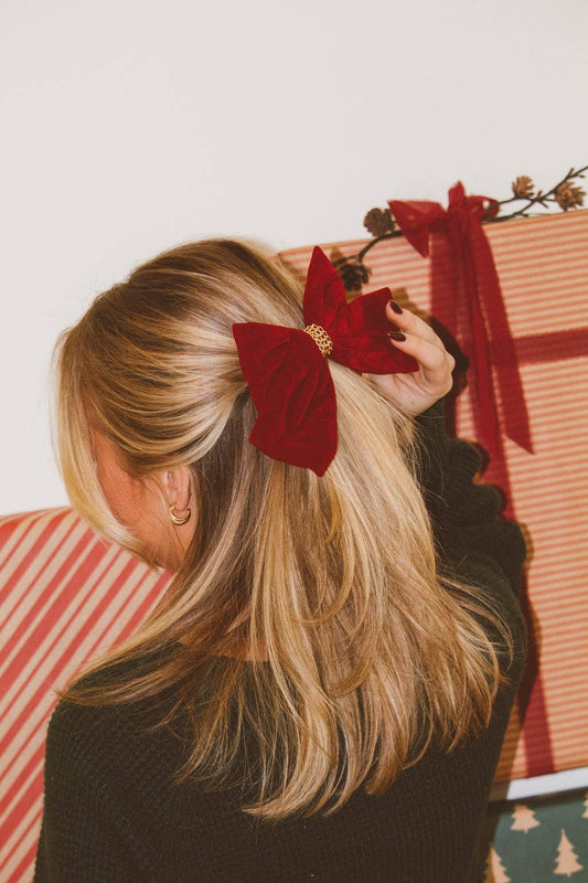 Crimson Velvet Bow