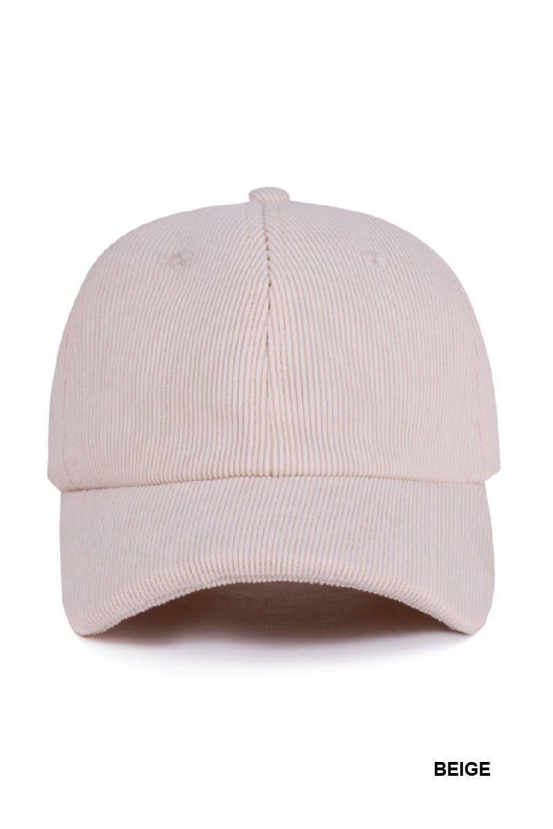 Classic Corduroy Baseball Cap: LIGHT ROSE