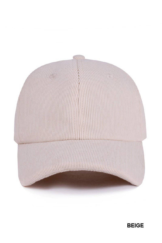 Classic Corduroy Baseball Cap: BEIGE