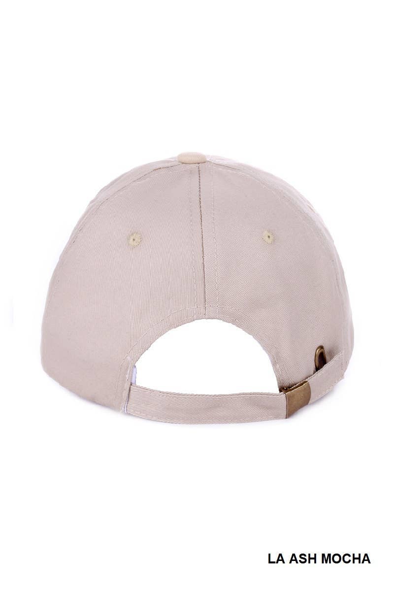 LA Embroidered Monogram Baseball Cap Hat / BLACK