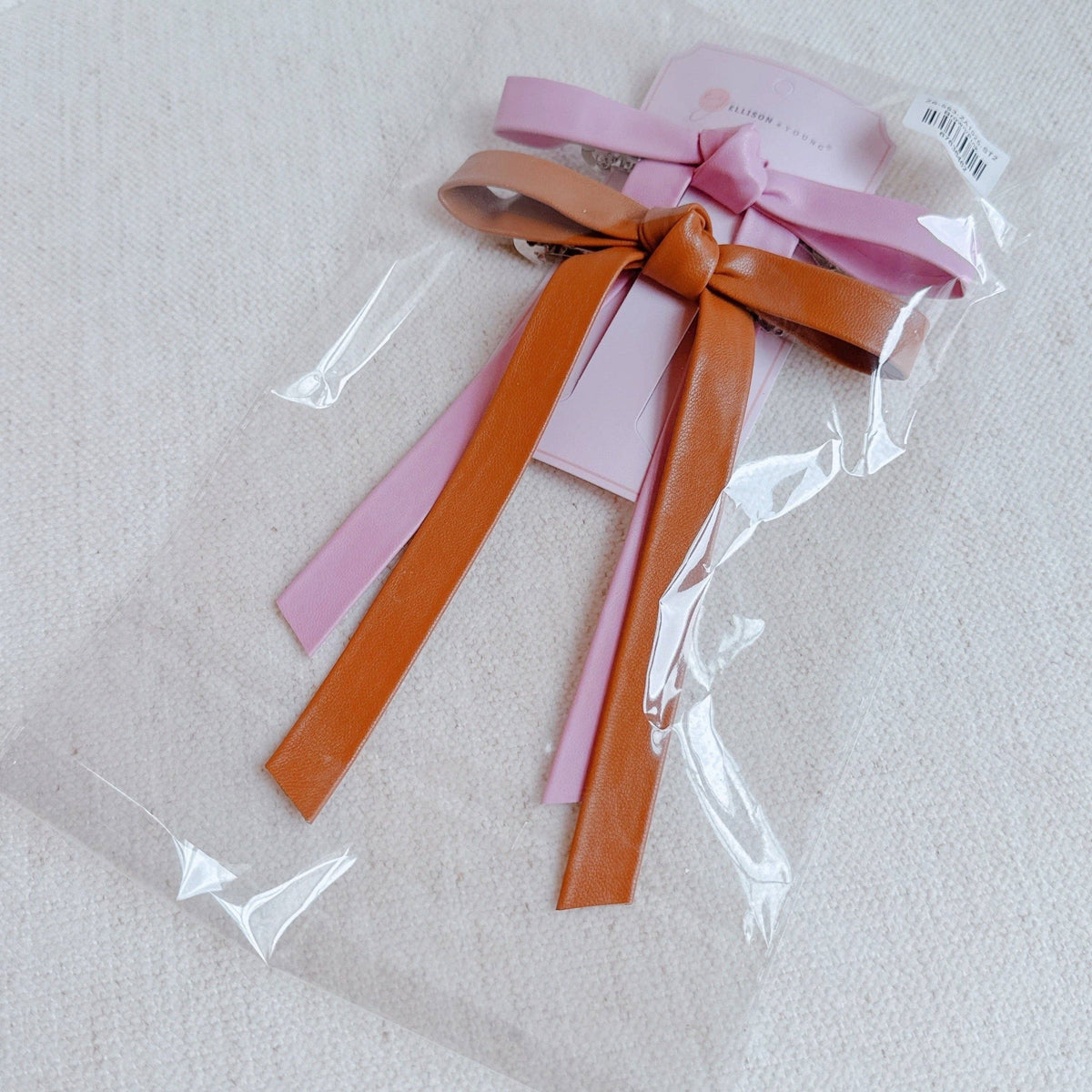 Preppy Bow Hair Clips: Black/Taupe
