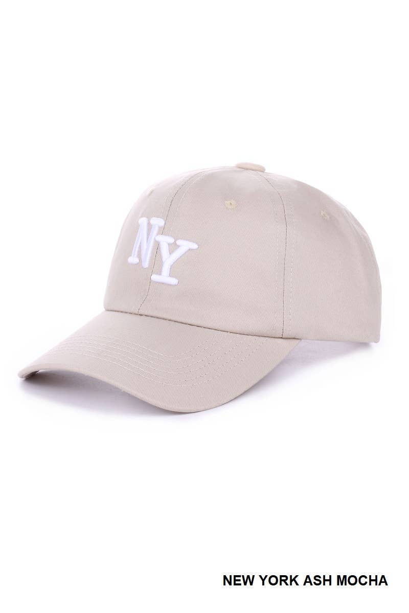 LA Embroidered Monogram Baseball Cap Hat / BLACK