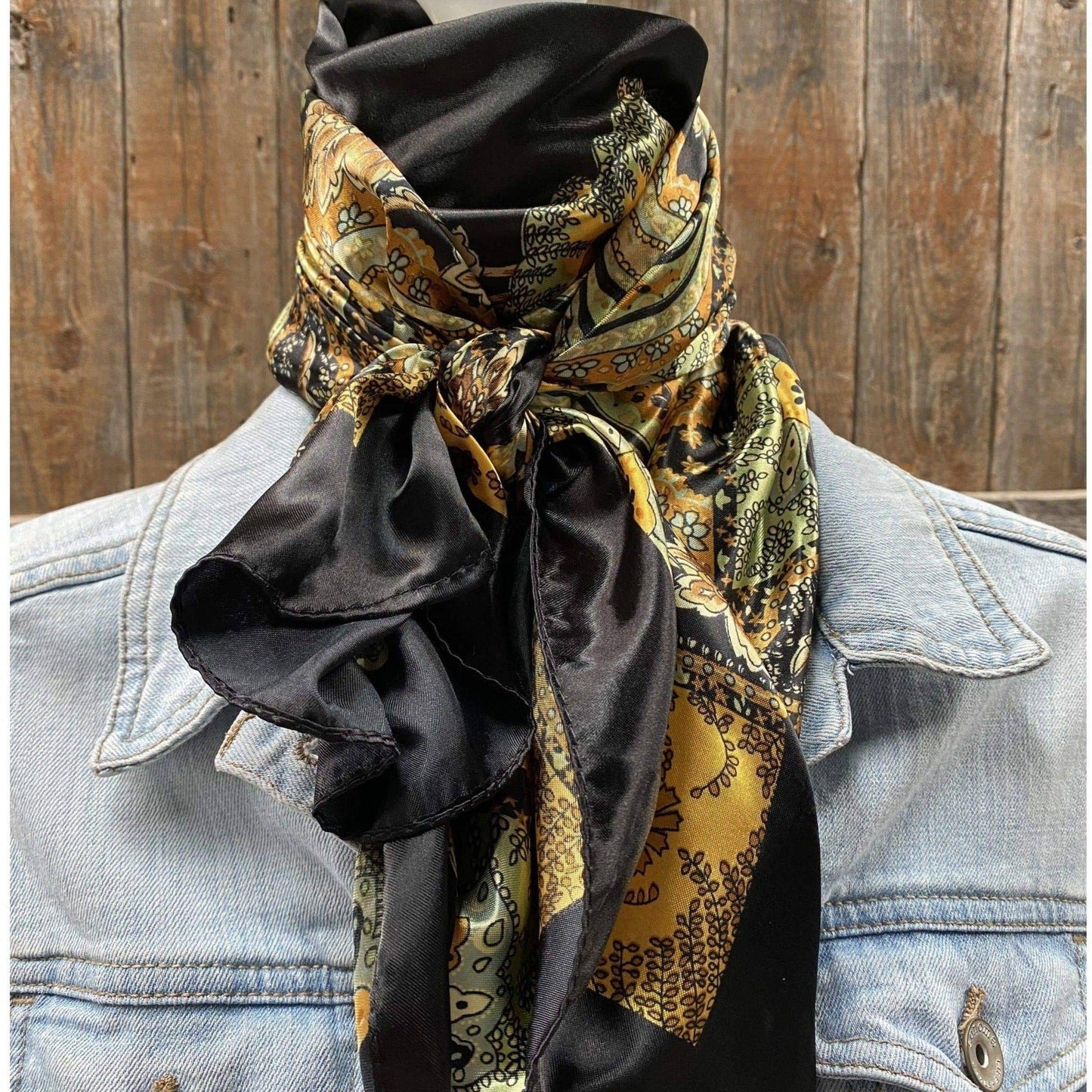 35X35" Golden Rod Paisley Wild Rag/Scarf