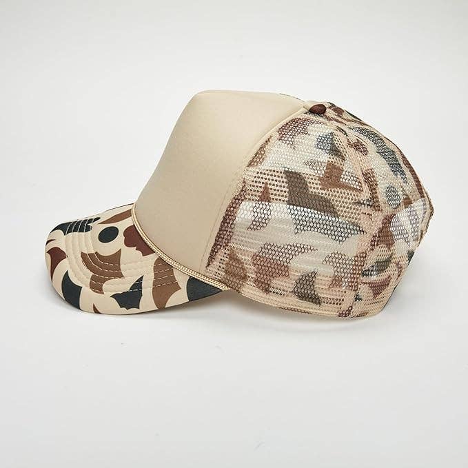 Snapback Trucker Hat - Khaki Camo