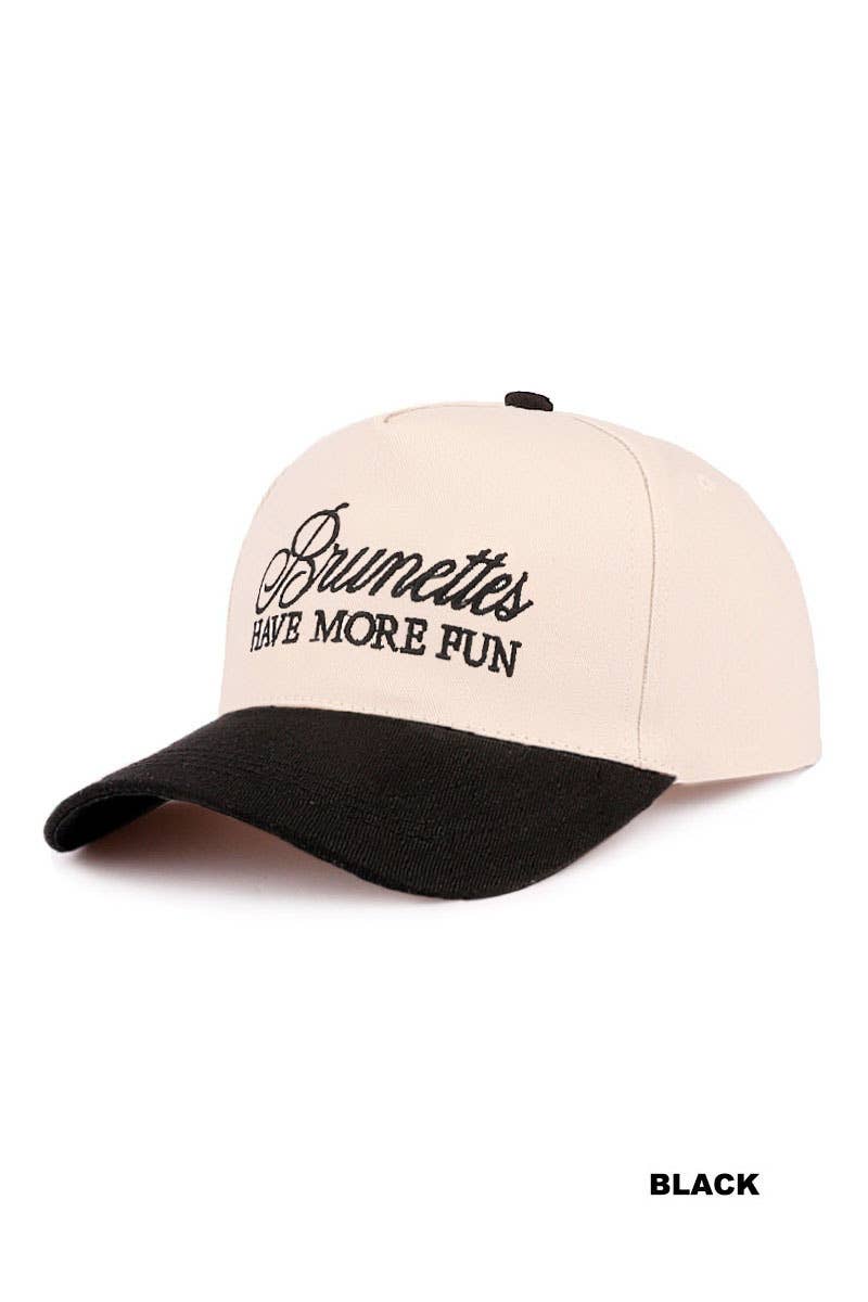 Brunettes Have More Fun Two-tone Canvas Cotton Hat: FLORAL