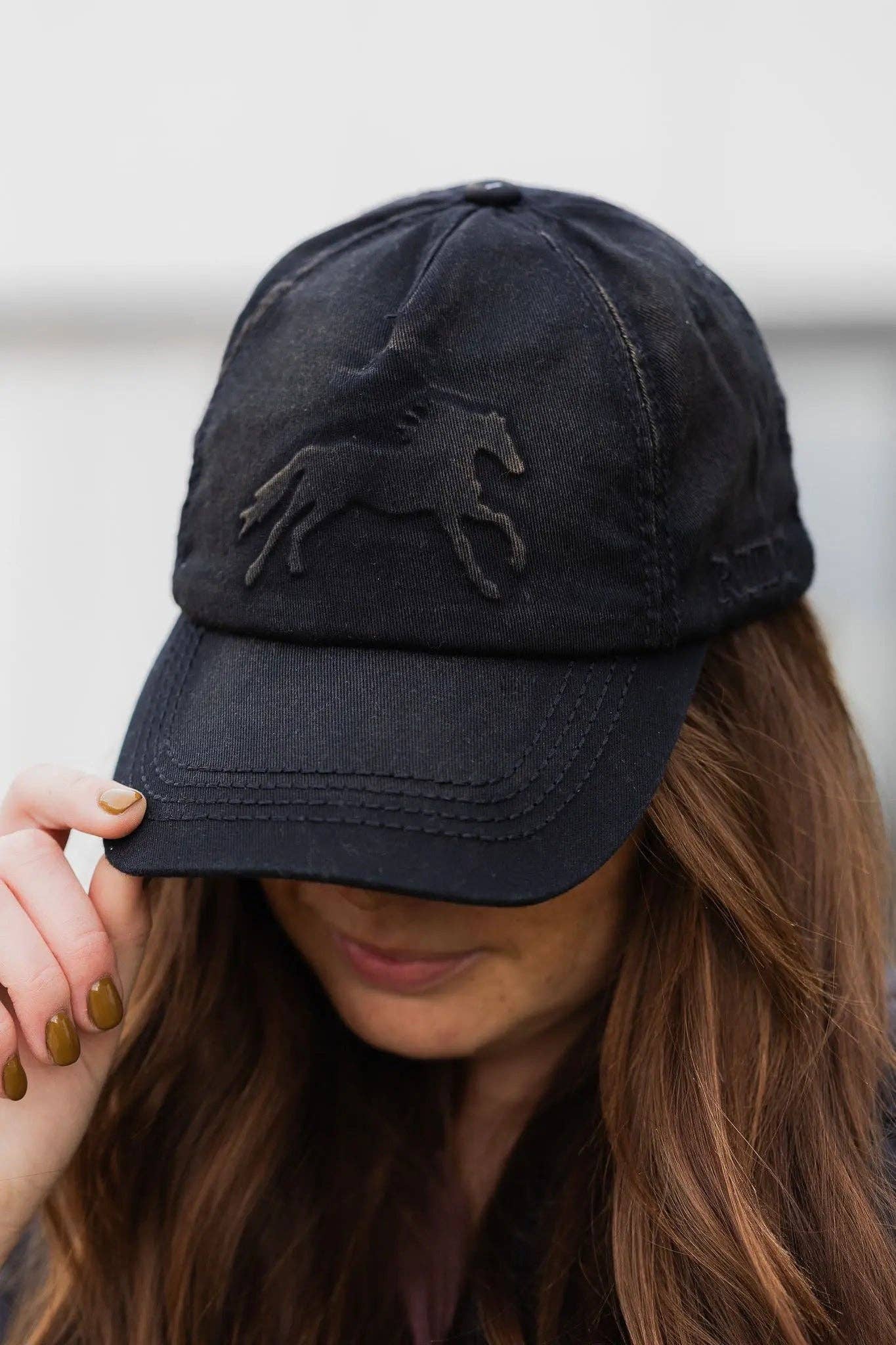 Vintage Black Horse Hat