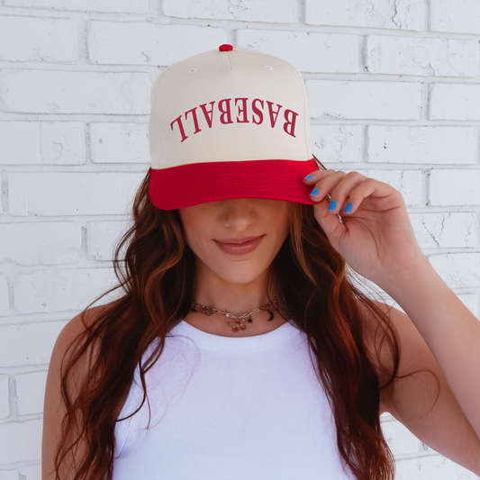 BRUINS Baseball Upside Down Hat: Red