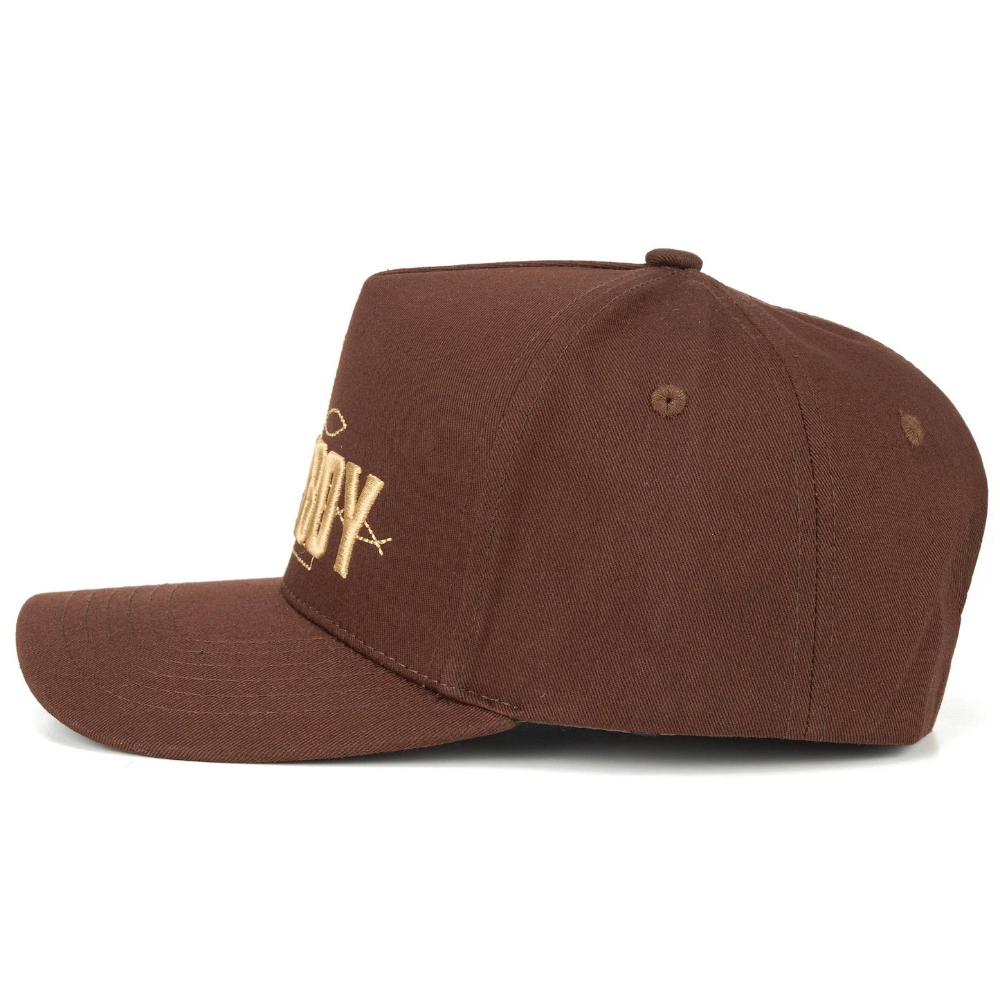 C.C COWBOY Letter Embroidered on Two Tone Trucker Hat: Brown/Brown