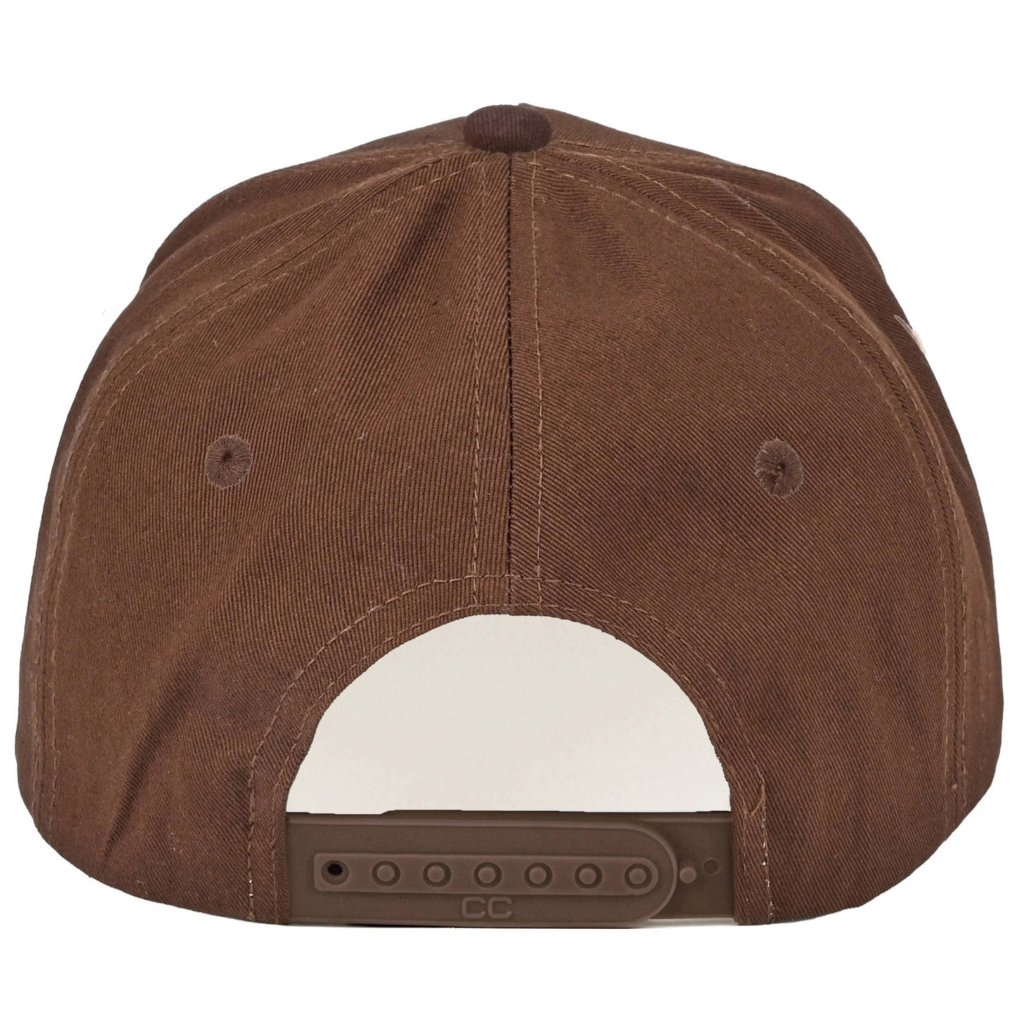 C.C COWBOY Letter Embroidered on Two Tone Trucker Hat: Brown/Brown