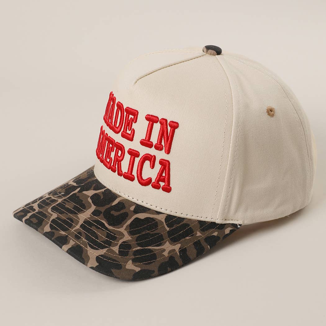 MADE IN AMERICA 3D Embroidered Two-Tone Leopard Brim Trucker: LPD / One Size