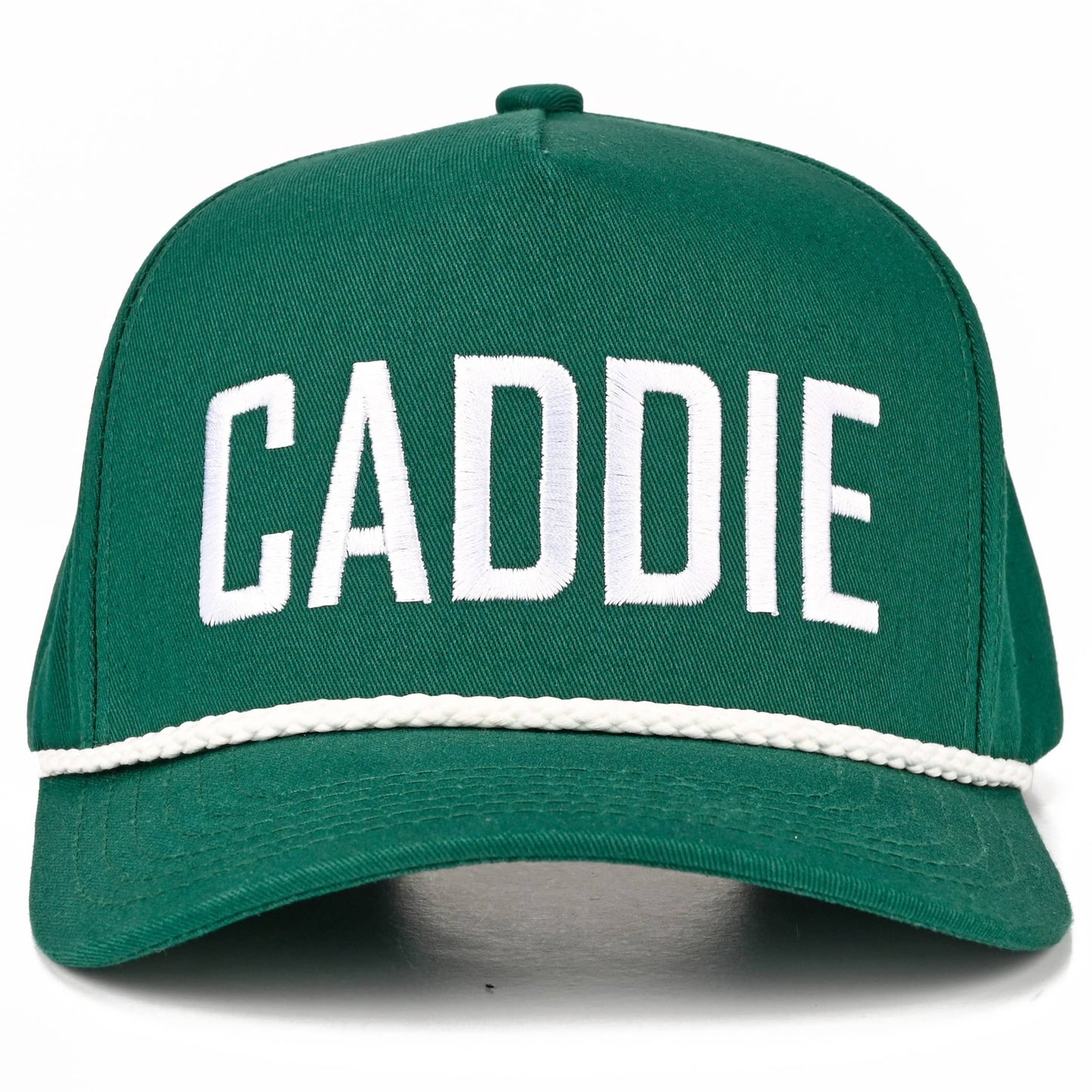 C.C CADDIE Letter with Rope on Two Tone Trucker Hat: White/Green