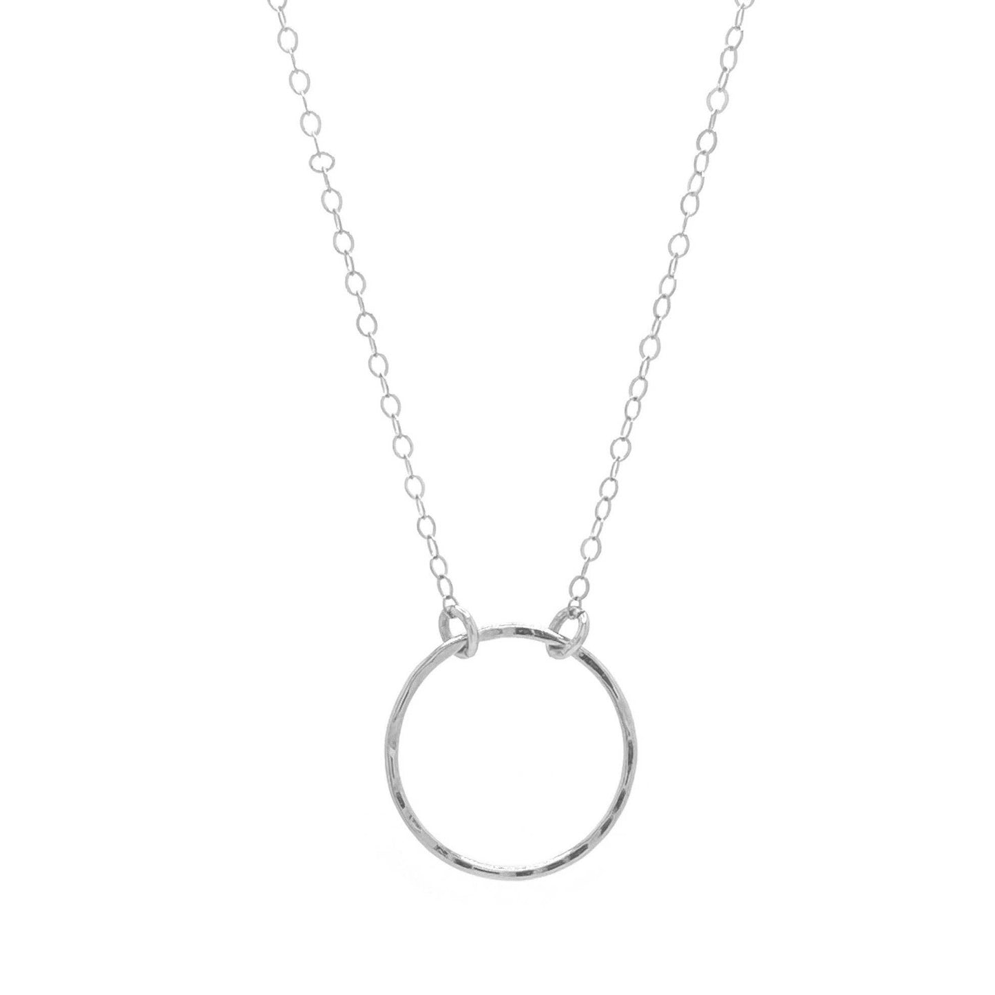 Open Ring Necklace - Waterproof, Hypoallergenic, Minimalist: Silver