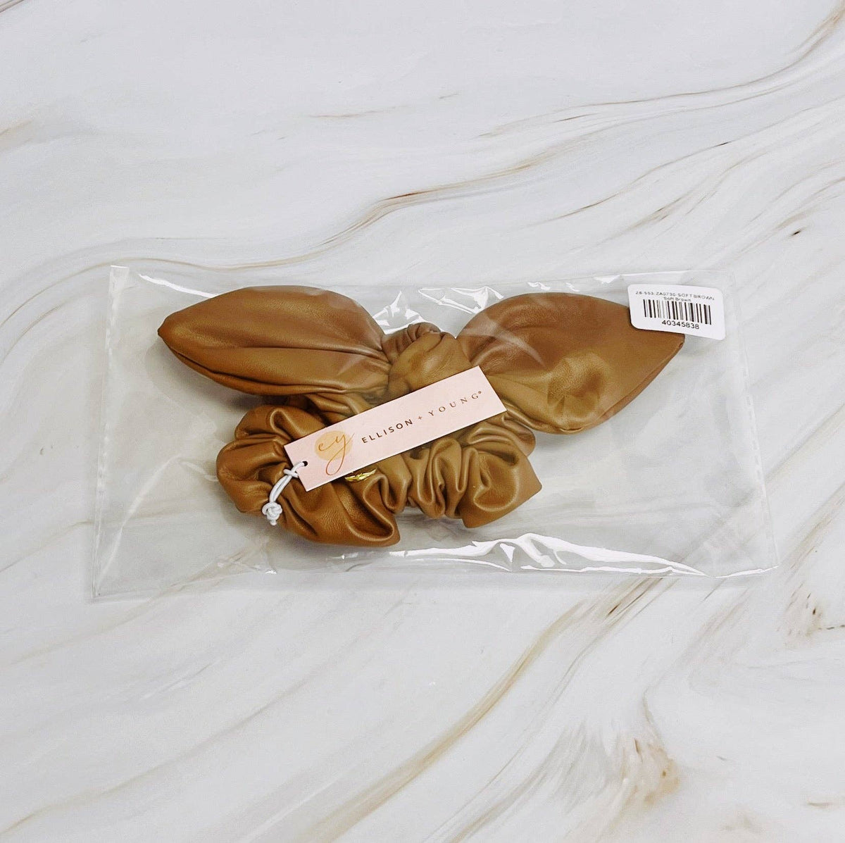 Leather Hair Scrunchie: Black