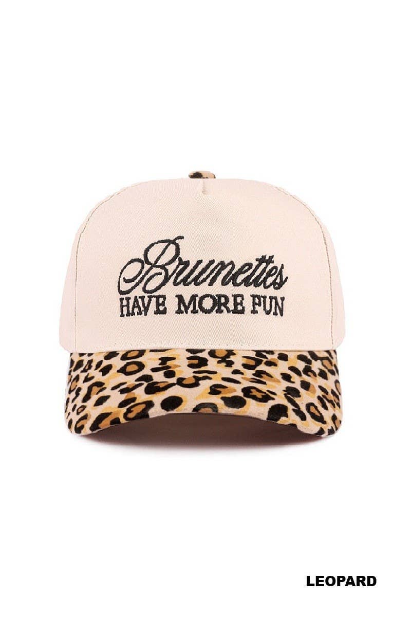 Brunettes Have More Fun Two-tone Canvas Cotton Hat: COUGAR